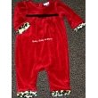 LeTop Red Leopard Velour Jumpsuit - Garnet - 9m