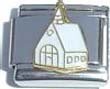Clearly Charming White Church Italian Charm Bracelet Link