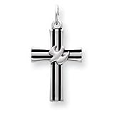 Sterling Silver Cross w/ Dove Charm with 20 Inch Sterling Silver Chain
