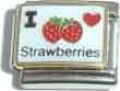 Clearly Charming I Heart Strawberries Italian Charm Bracelet Link