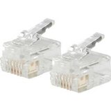RJ12 6x6 MODULAR PLUG for FLAT STRANDED CABLE 10-PK