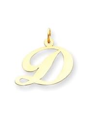 Script Letter Charm, Yellow Gold