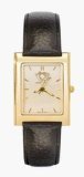 Pittsburgh Penguins Womens Gold Elite Leather Strap Rectangular Dress Watch