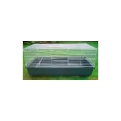 Hasenk�fig, Blau / Chrom, 140 x 70 x 48 cm