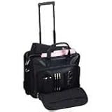 Soft Computer Case,W/Wheels,Retracting Handle,17x9x15,BK
