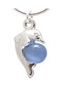 Clearly Charming Silver & European Crystal Dolphin Pendant Necklace