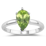 0.45 Cts Peridot Solitaire Ring in Silver