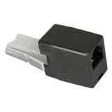 BTL73 RJ11 to UK plug adaptor, Black, Bulk