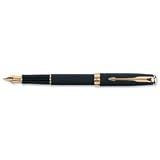 Brand New. Parker Sonnet Fountain Pen Epoxy-coated Brass with Gold Trim Matte Black Ref S0704240