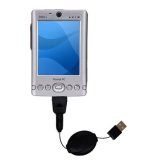 Retractable Power Hot Sync and Charge USB Data Cable w/ Tip Exchange for the Dell Axim x3 - Gomadic Brand