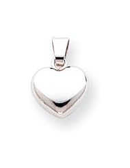 14k White Gold Small Childs Heart Charm