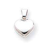 14k White Gold Small Child's Heart Charm