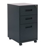 Three-Drawer Mobile File Pedestal, Black, 15-7/8w x 28-1/4h x 19-3/4d AELPA532820BL