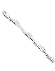 Sterling Silver Dolphins Bracelet QA34-7"