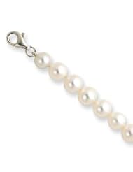 Sterling Silver 6.5-7.5mm Freshwater Cult Pearl Bracelet & Necklace Set - QST157