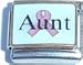 Clearly Charming Aunt Pink Ribbon Breast Cancer Awareness Italian Charm