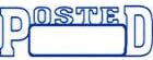 POSTED With Date Space Self-Inking Stamp -Blue