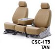 Coverking Tweed Custom Fit Seat Covers - TWEED TAN, Front Row Seats 2005 - 2007 Ford F-250, 350 (Super Duty) Solid Bench w/tall rounded built-in headrests, also fits F-450 and F-550