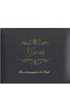 Small bonded leather all occasion guest book - black