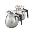 Decaf Coffee Decanter Modern, 2 qt, Stainless, Black Handle, 6.5 in High