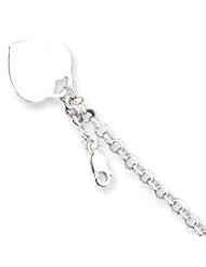 Sterling Silver Heart Charm Bracelet QG1472-7.25"