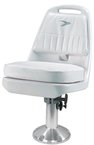 Wise Standard Helm Chair with Adjustable Pedestal, White, 34.5-Inch