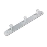 Three-Hook Nail Head Coat Rack, Aluminum Finish, 18w x 2-3/4d x 2h
