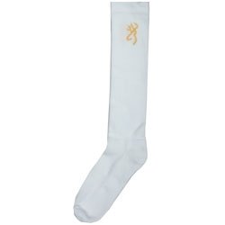 1 Pair Browning Socks - Western Boot Sock - White - XLarge