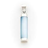 Sterling Silver Blue Mother of Pearl Cylinder Pendant
