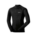 ASICS® Men's Thermopolis LT Half Zip ( sz. M, Black/Black )