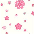 Jemima Pink Wallpaper. Pink Flower Power Daisies wallcovering 57-034. Coloroll Kids Low Blown Vinyl