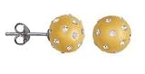 Sterling Silver Crystal Ball Stud Earrings 11mm