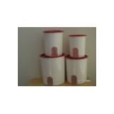 Tupperware One Touch Reminder Canisters with Red Seals