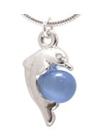Silver & European Crystal Dolphin Pendant Necklace