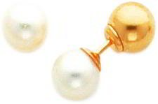 14K Gold Reversible Cultured Pearl & Bead Earrings |A
