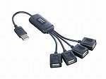 バッファローコクヨサプライ BUFFALO USB2.0Hub バスパワー 4ポート たこ足 ブラック BHB4U207BKAの画像