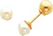 14K Gold Reversible Cultured Pearl & Bead Earrings