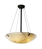 IMAGE OF Justice Design Group FAL-9662-35-DBRZ-F5 LumenAria 6 Light Ceiling Pendant in Dark Bronze with Faux Alabaster glass