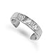 Jewelco London 9ct Solid white gold hand finished flat Toe Ring set with 3 cubic zirconia stones