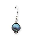 Sterling Silver Black Cultured Pearl Dangle Earrings