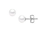 Akoya Cultured Pearl Stud Earrings : 14K White Gold â? 5 MM