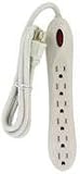 Coleman Cable 046818812 6-Outlet Power Strip with Plug Covers and 4-Feet Cord