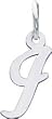 Cursive Letter "I" Charm 14k White Gold