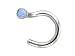 Jewelry : Synthetic blue opal NICKEL FREE 14 karat white gold nose ring