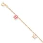 14k Adjustable Enameled Butterflies Anklet - 10 Inch - Spring Ring - JewelryWeb