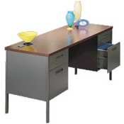 HON(R) Metro Classic Kneespace Credenza, Medium Oak/Putty