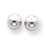 14k White Gold Polished 6mm Ball Post Earrings SE109