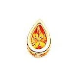 14K Gold 6x4mm Citrine November Slide Pendant Jewelry