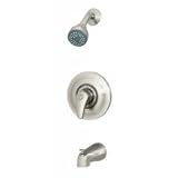 Symmons Allura Pressure balancing mixing valve with lever handle, single mode shower head and diverter tub spout 76-2-STN