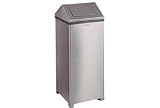 24 Gallon Square Steel Waste Receptacle - Stainless Steel